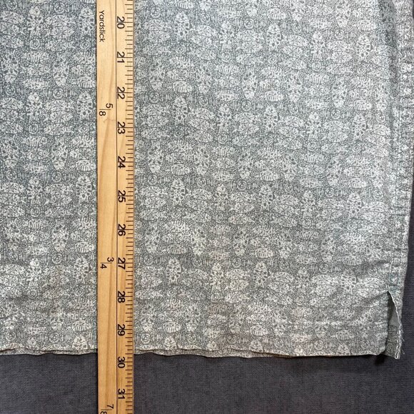 L.L. Bean Mens XL Short-Sleeve Button-Up Shirt Green Floral Print 100% Cotton - Picture 10 of 11